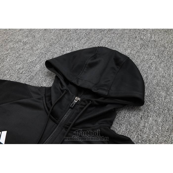 Chandal de Sudadera del Real Madrid Nino 2023-2024 Negro y Blanco